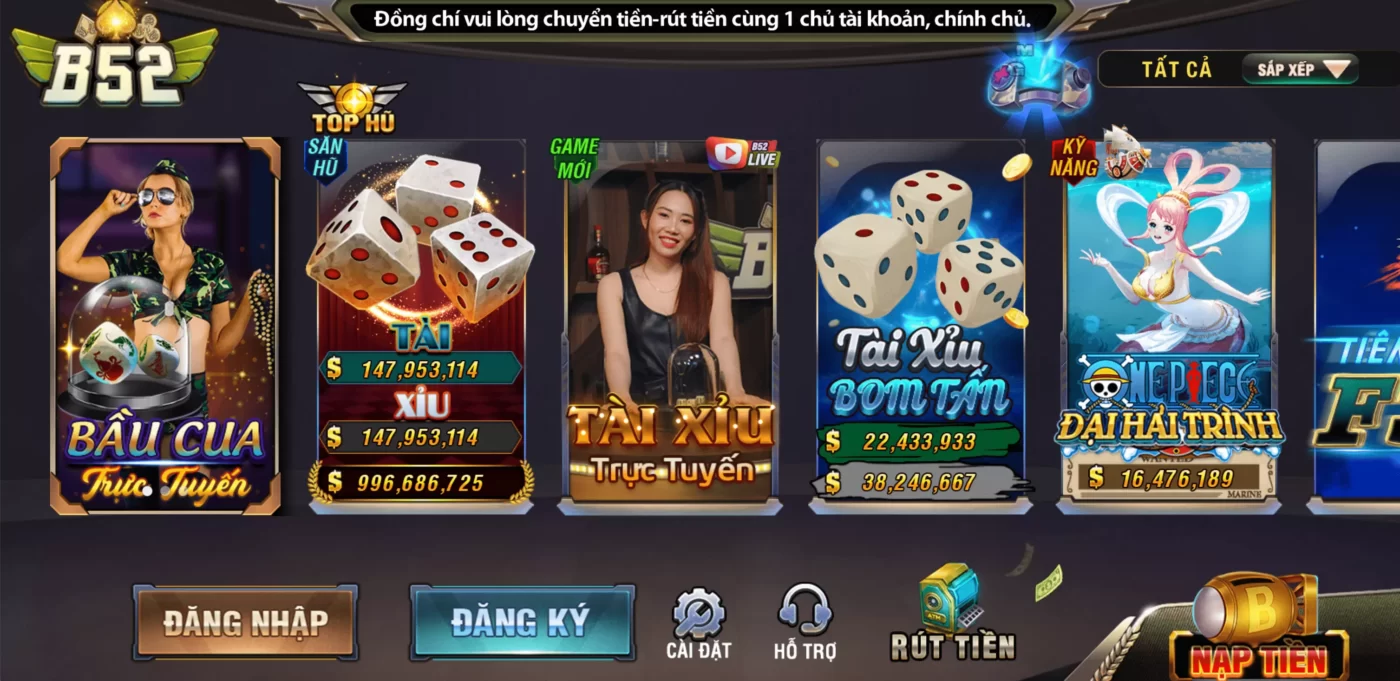 Kho game khổng lồ của B52 Club